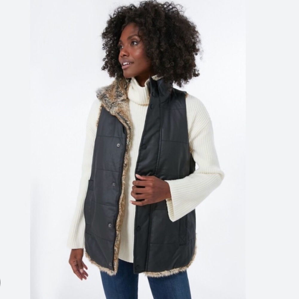 NWT Tuckernuck Emilia Waxed Faux Fur Vest